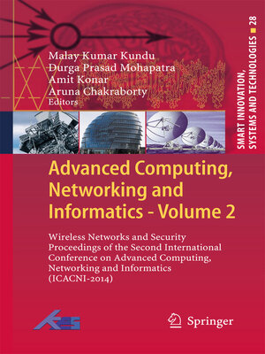 cover image of Advanced Computing, Networking and Informatics, Volume 2